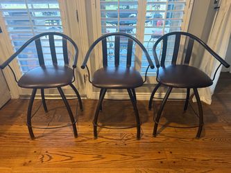 Made in Canada - Tubular Steel 100% Leather Swivel 24” Stools