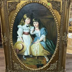 Antique oil painting on canvas