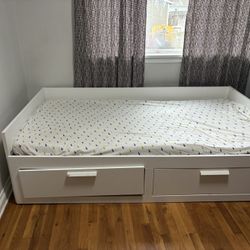 IKEA Bed White Free With Storage 
