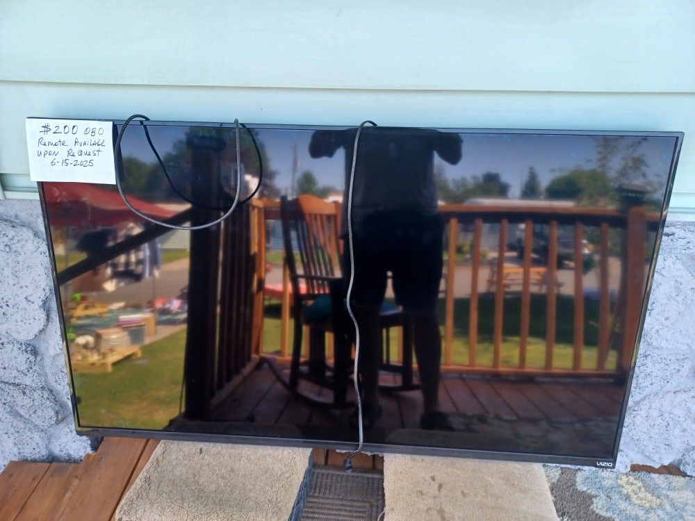 60" Vizio flat screen TV! 
Asking $200 (OBO)  willing to do partial trade for a good working VCR with a GOOD WORKING remote control!