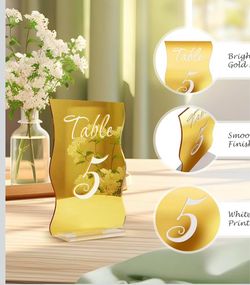 All new 10 pcs table numbers gold