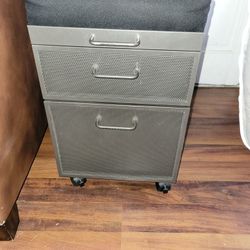 Rolling Padded Seat Filing Cabinet