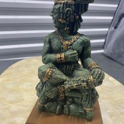 Mayan Governor Palenque Crushed Stone Figure Maya Warrior God Statue