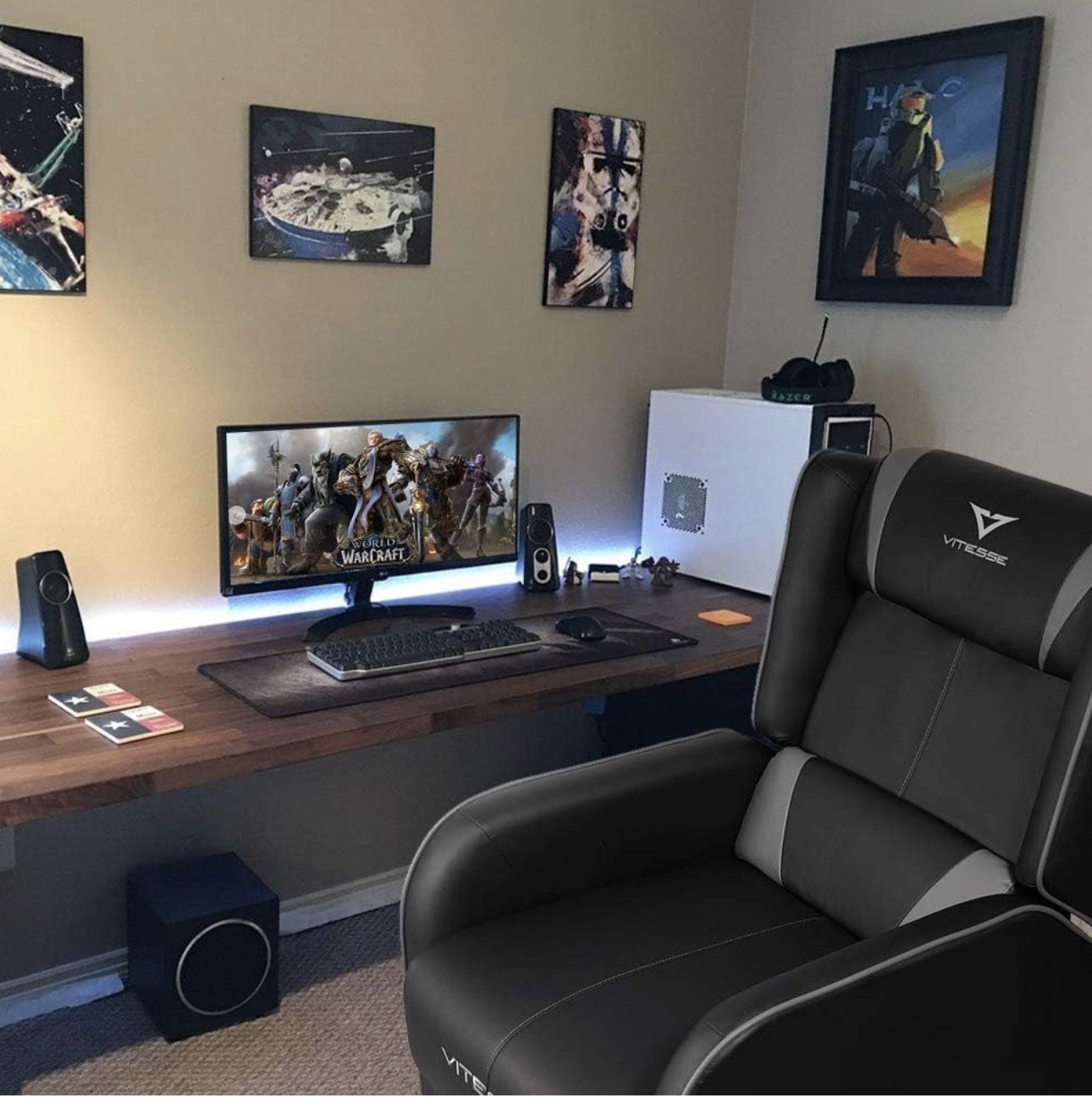 2 Gaming Recliner Chair Racing Style Single