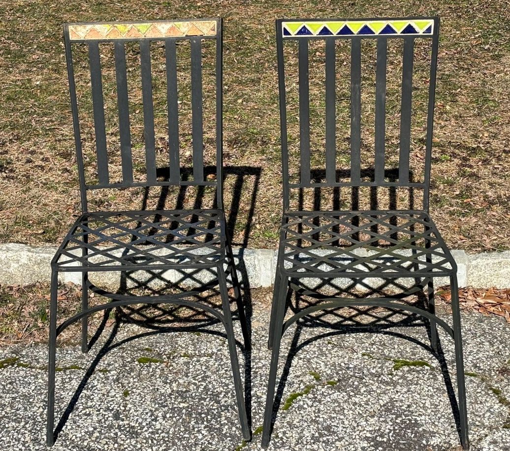 VINTAGE SOLID METAL OUTDOOR CHAIRS