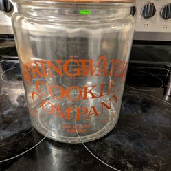 Springwater Cookie Company Cookie Jar Large Vintage Glass Jar