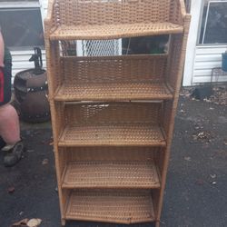 Vintage Rattan Bookshelf