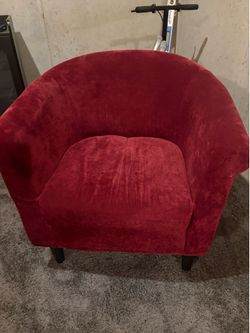 Red Velvet Barrel Chair. Set of 2