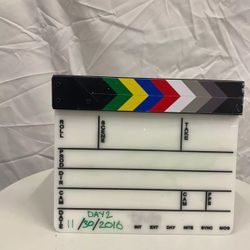 Coolbuy112 Acrylic Film Directors Clapboard, Hollywood Filming Slate Movie USED