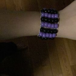 Handmade Purple And Black Kandi Cuff. 