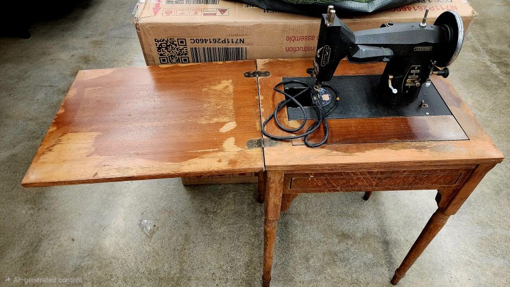 Vintage Kenmore Sewing Machine And Table