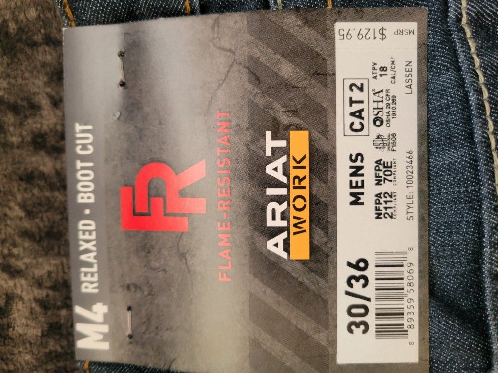 Flam Resistant Relaxed Boot Cut jeans OSHA compliant