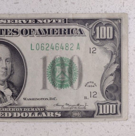 1934 $100 Federal Reserve Note (San Francisco District)