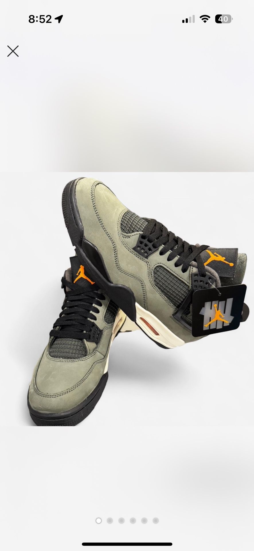 Undefeated Jordan 4 Size 8.5