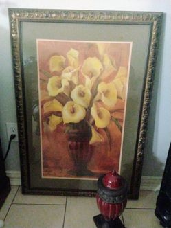 Cuadro Home interior y florero