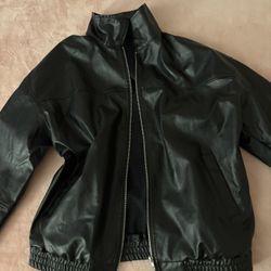 Girls oversized leather jacket 