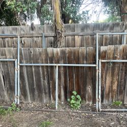 Livestock Panel With 2 Gates, Galvanzied Metal. Will Need To Add Cattle Panelingnor Preferred Wire
