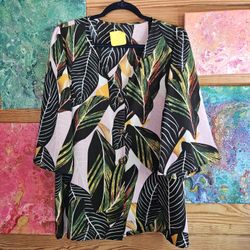 Vintage leaf print Kimono 