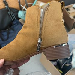 Calvin Klein Deniece Block Heel Ankle Boots - Size 8.5