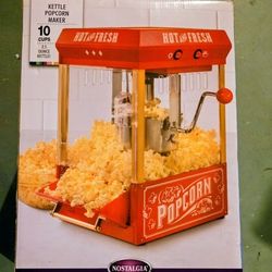 NEW in Box - Nostalgia Vintage Table-Top Popcorn Maker, 10 Cups, Hot Air Popcorn Machine with Measuring Cap, Oil Free