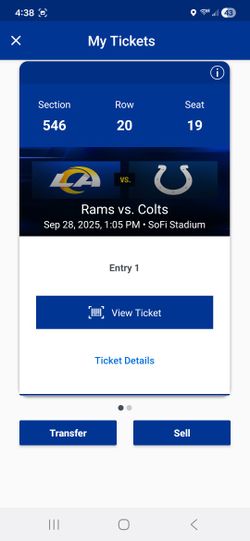 Rams Vs. Colts 9/28/25