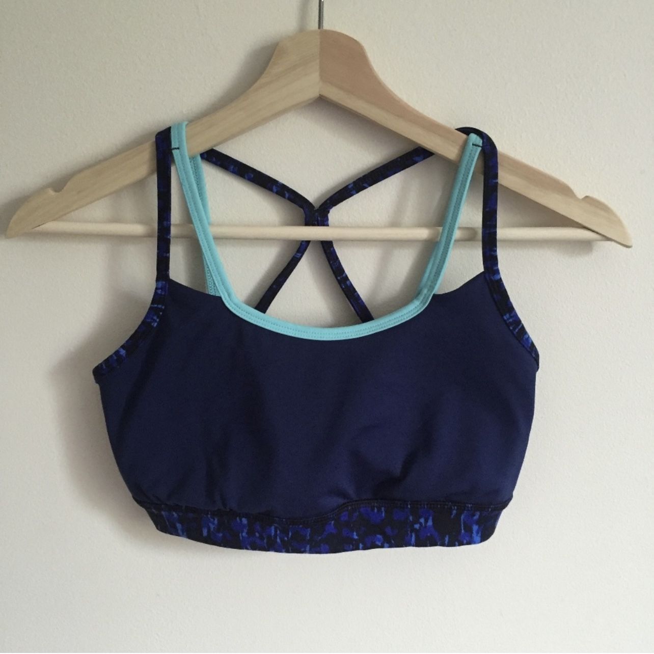 GAIAM Dual Dark Blue Multi Strap Atheltic Workout Sports Bra