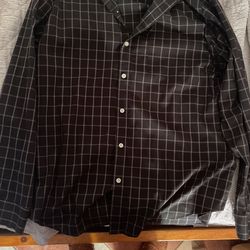 black checkered dress shirt size L