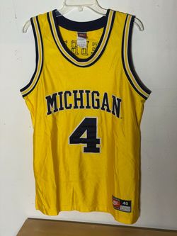 Vintage Nike Michigan Wolverines Chris Webber #4 Jersey 40 M Made USA