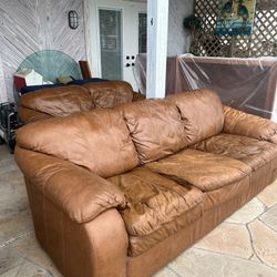 Leather Sleeper Sofa With Matching Live Seat