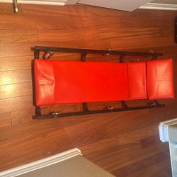 Vintage Red Mechanic's Creeper with Metal Frame