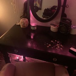 Black Vanity W/ Mirror 