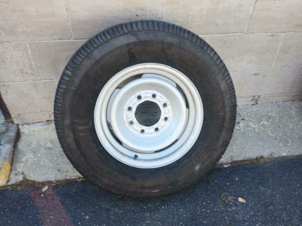 classic steel chevy or gmc rim. 8 lug, good spare or replacement