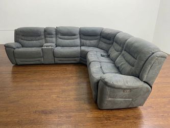 6PC Modular Grey Reclining Sectional (Delivery Available)