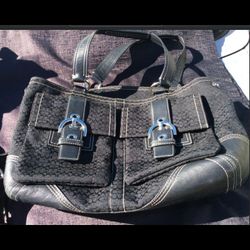 $50 COACH 2 Front Pockets Vintage Signature Jacquard Handbag Style  No A043-9367
