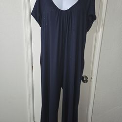 Women jumpsuit cut out shoulder wide leg size 3x nwot