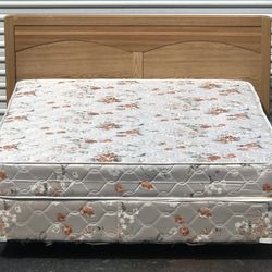 Full Size Bed with Mattress Set