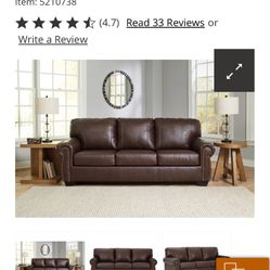 Brand New Ashley “Colleton” Leather Sofa