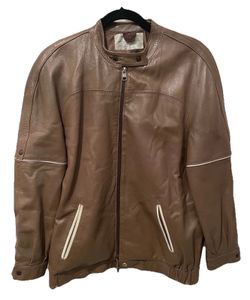 Vintage Antilope Malaga Spain Brown Leather Cafe Racer Bomber Jacket
