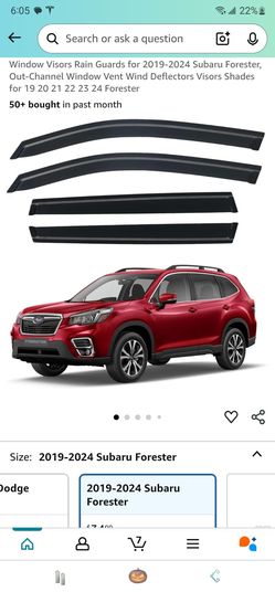 Window Visors Rain Guards for 2019-2024 Subaru Forester