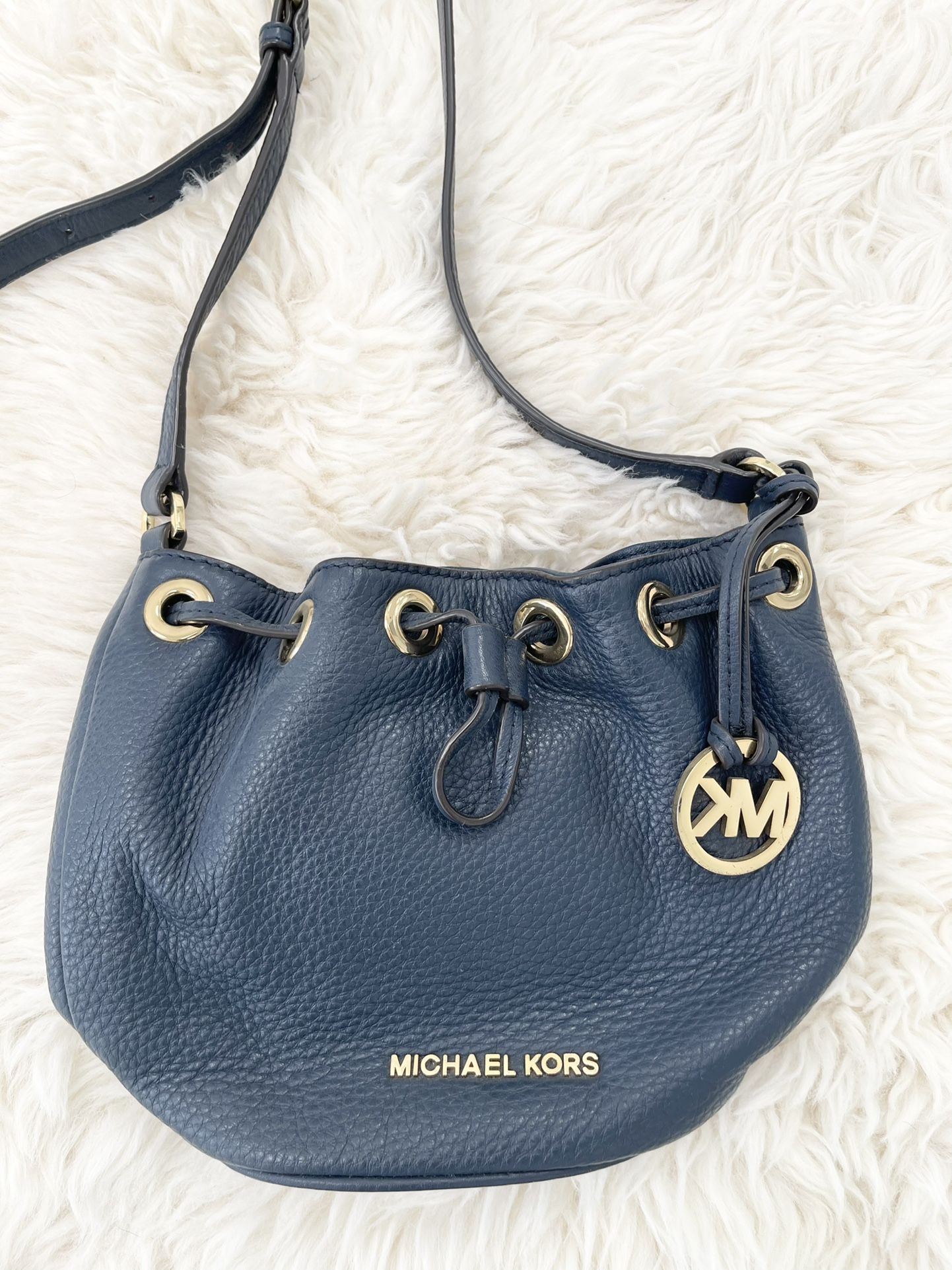 Small Michael Kors blue leather crossbody bag