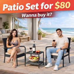 Brand New Three-Piece Patio Set Luxury For $80 With Cushions