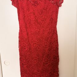 Ambiance Red Lace Midi Dress