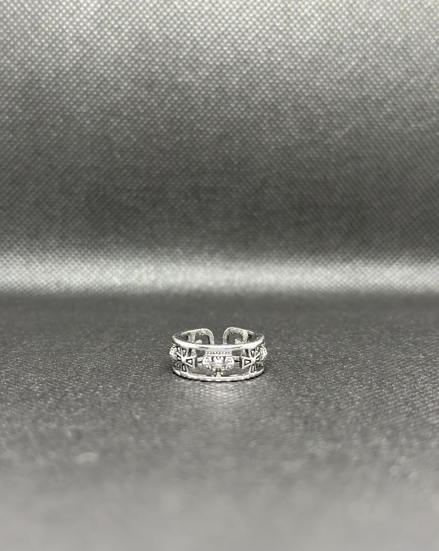 Silver Crown Ring - Adjustable Sizing