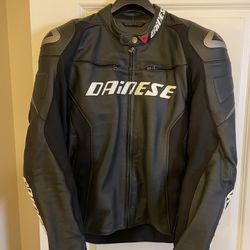 Dainese Leather Street Motorcycle Jacket Size 52