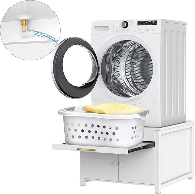 GDLF Laundry Pedestal Heavy Duty Metal Washer and Dryer Stand 29" Universal Fit Anti-Vibration Wash