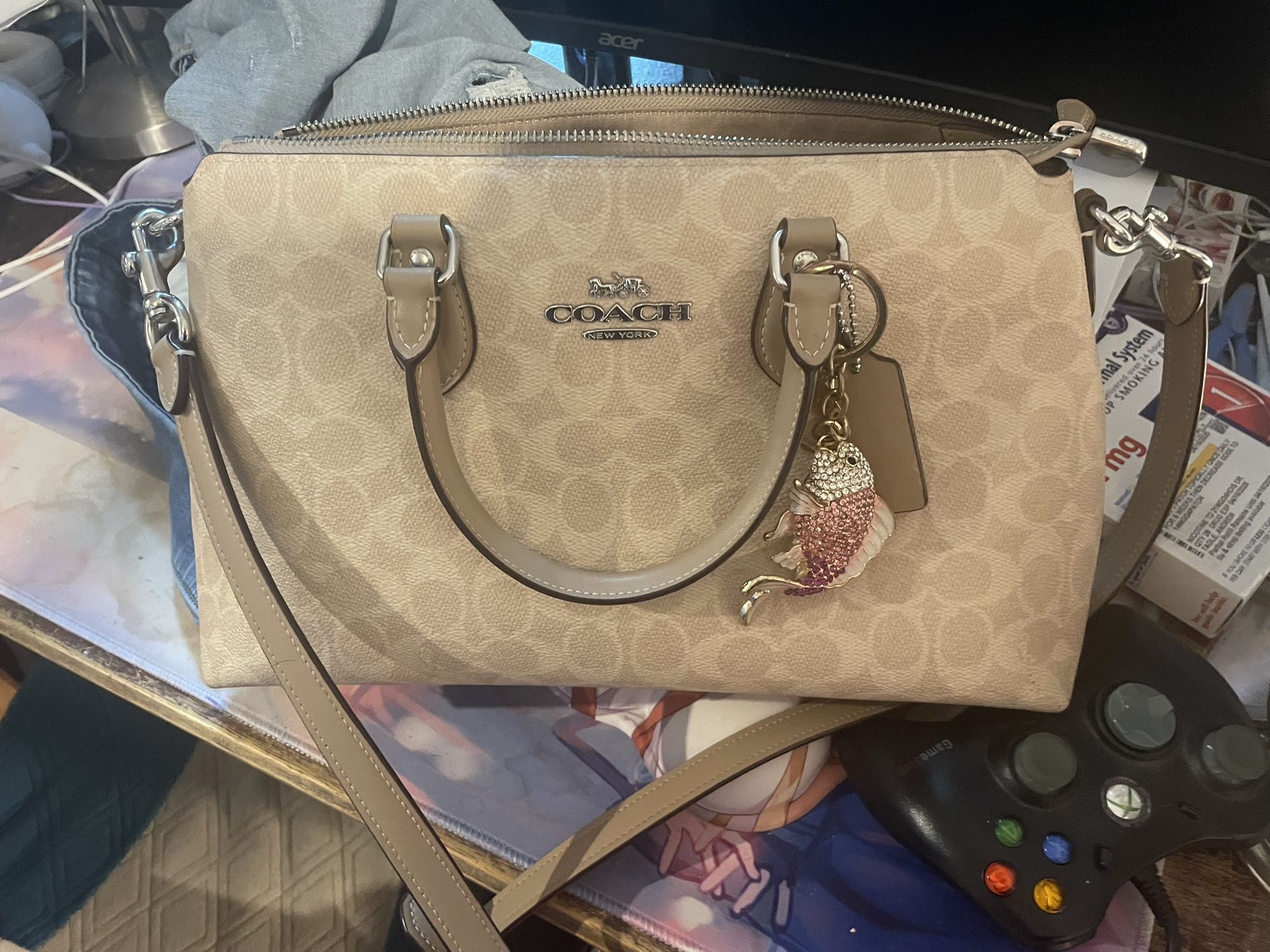 Coach Purse And Wallet With Crystal Fish Charm