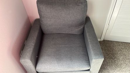 Grey pullout reclinable detachable couch