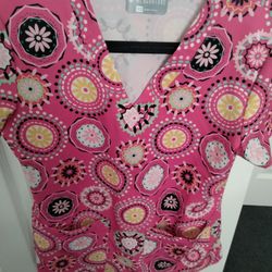 4 Nursing Scrub Tops, 1 Pair Of Scrub Pants 