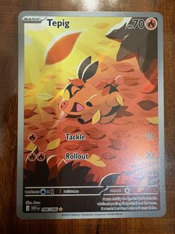 Pokemon Tepig 96/86 White Flare Black & White Illustration Rare MINT PACK FRESH