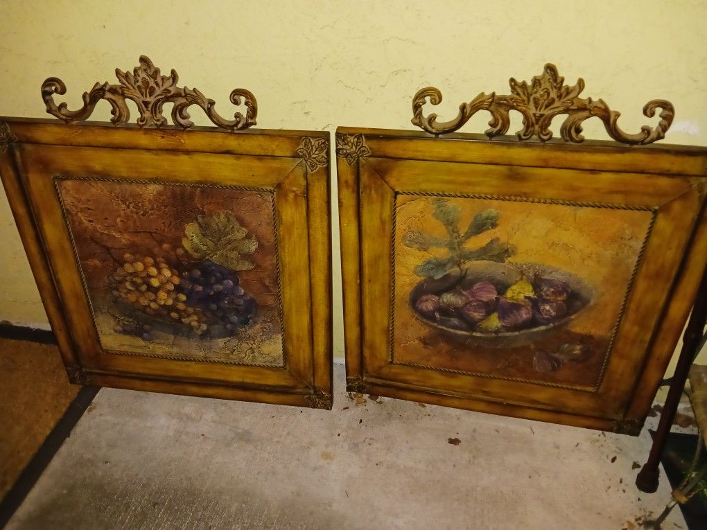 2 ANTIQUE METAL WALL PICS 36IN 20 SET FIRM Look My Post Tons Item Low Prices